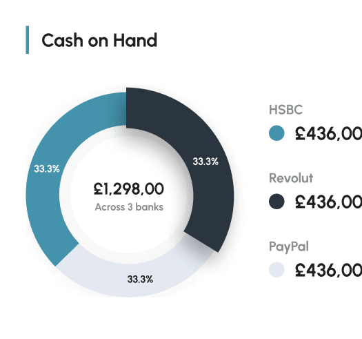 A graph from the financial report page showing total cash